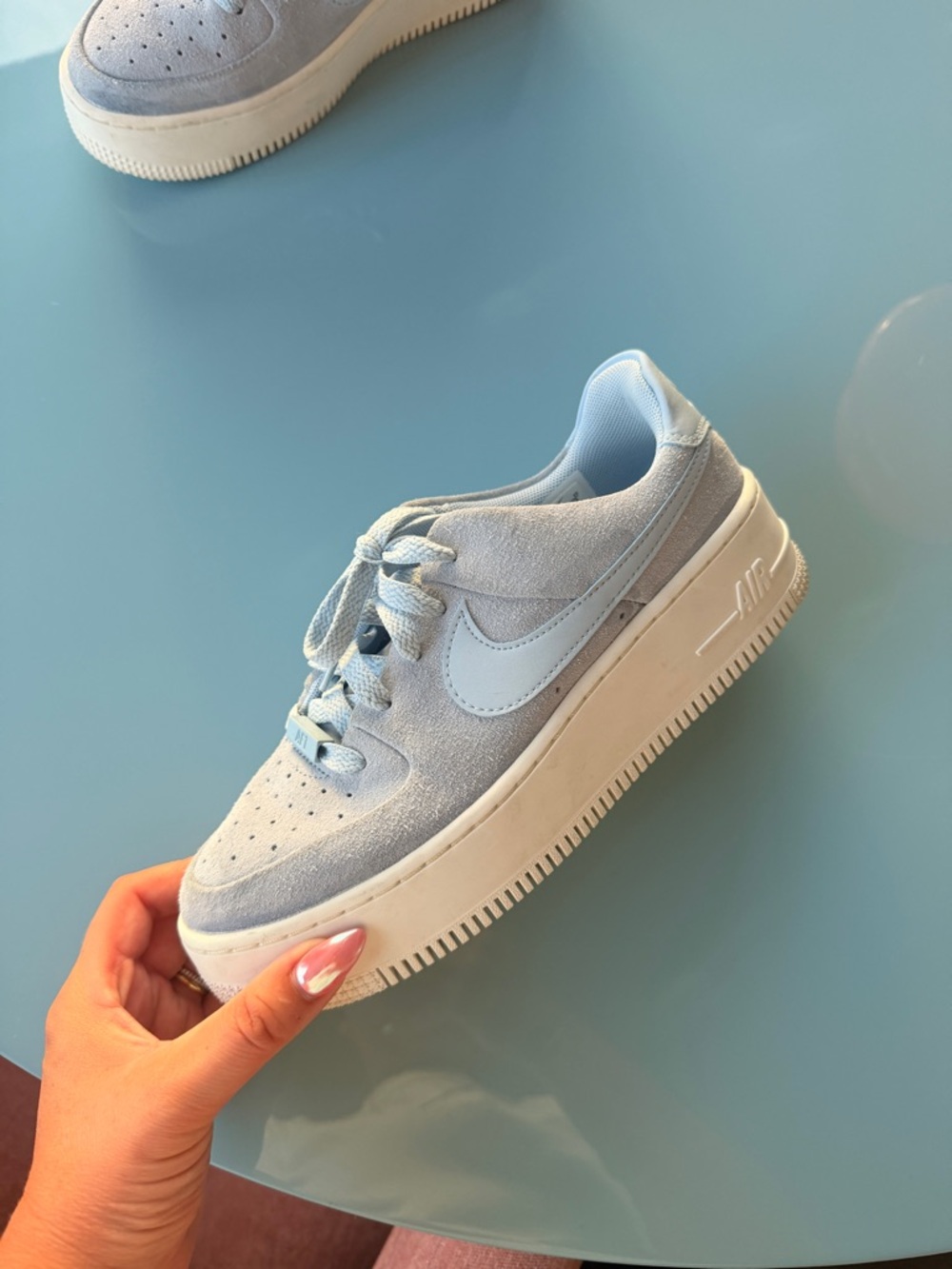 Nike Airforce - Pale Blue Suede Platform